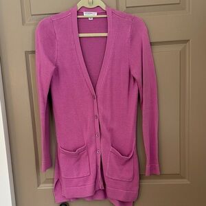 Isaac Mizrahi Pink Button-Up Cardigan